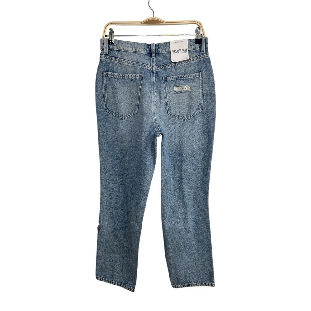 NWT Garage Denim Jean Vintage Straight Toby Blue Size 9 Destructed Straight Blue - Picture 4 of 8